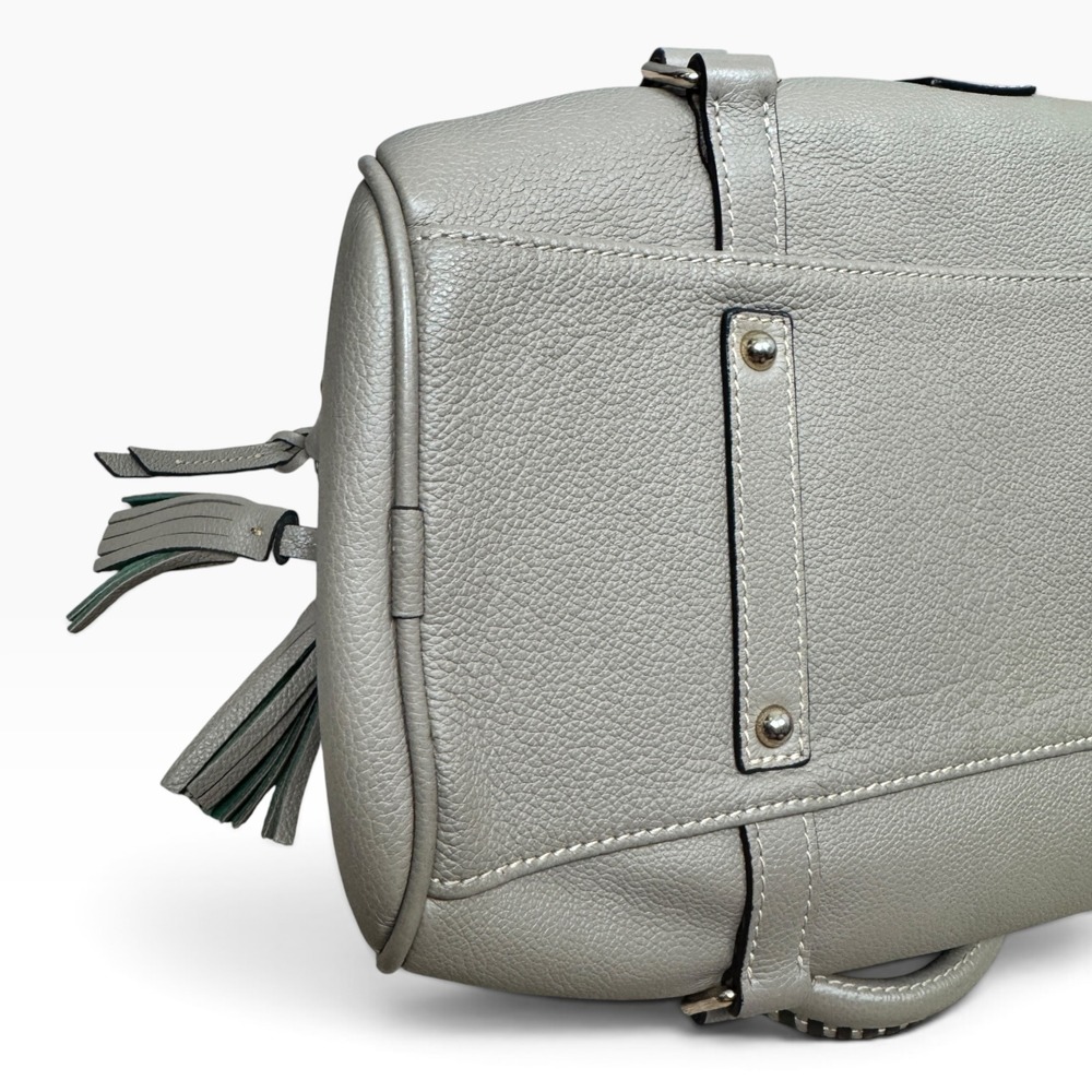 Dooney & Bourke Pebble Leather Satchel & Wallet Set Women Taupe Tassel Crossbody - Picture 12 of 16